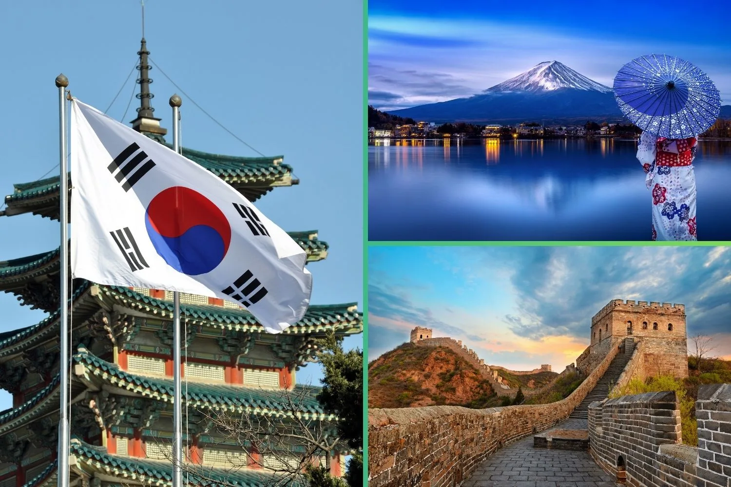 Corea, Japón y China